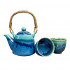 MIJ Čajová súprava BLACK COBALT TEAL, sada 3 ks, čierna, keramika