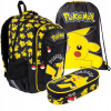 Školský batoh Pikachu z kolekcie Pokémon + puzdro a športový vak (Objavte ideálnu súpravu pre školské dni! Školský batoh s 3 priestrannými komorami a vodeodolným materiálom, doplnený štýlovým piórniko