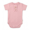 Baby Nellys Dojčenské rebrované body s gombíkmi kr. rukáv, Girl - púdrové 68 (3-6m)