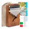 Kalimba drevená 17-tónová piano karimba zanza puzdro kladivko príslušenstvo