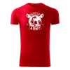 DRAGOWA fitness tričko muscle army original, červená 180g/m2 - M