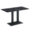 Tempo Kondela Jedálenský bistro stôl, čierny mramor/čierna, 120x60 cm, RINALDO TYP 2