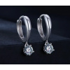 For Silver Náušnice krúžky s Moissanitom 0,5ct - Striebro 925