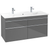 VILLEROY & BOCH Venticello závesná skrinka pod umývadlo, 4 zásuvky, 1153 x 502 x 590 mm, Glossy Grey, A92901FP