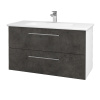 Dreja Umývadlová skrinka GIO SZZ2 100 - N01 Biela lesk / Úchytka T02 / D16 Tmavý betón