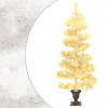 zahrada-XL Osvetlený špirálový vianočný stromček+kvetináč, biely 120cm PVC 344652