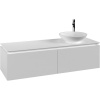 VILLEROY & BOCH Legato závesná skrinka pod umývadlo na dosku (umývadlo vpravo), 2 zásuvky, 1400 x 500 x 380 mm, White Matt, B58900MS