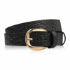 Paolo Peruzzi Dámsky kožený opasok, krokodílí vzor, 90 cm | čierna PG-12-CZBL-90