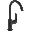 HANSGROHE Rebris E páková umývadlová batéria s otočným výtokom, s odtokovou súpravou s tiahlom, výška výtoku 222 mm, matná čierna, 72576670