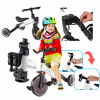 Trojkolesový detský bežecký bicykel 3v1 Trike Fix Mini s pedálmi - biely