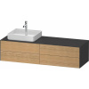 DURAVIT White Tulip závesná skrinka pod umývadlo na dosku (umývadlo vľavo), 4 zásuvky, 1600 x 550 x 408 mm, dub prírodný masív/grafit matný, WT4867LH5580000