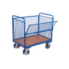 Oceľový vozík s drátenými stenami, bez veka, EasySTOP, 1200 x 750 mm