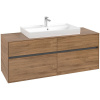 VILLEROY & BOCH Collaro závesná skrinka pod umývadlo na dosku (umývadlo v strede), 4 zásuvky, 1400 x 500 x 548 mm, Oak Kansas, C08800RH