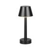 Trio TR54991132 LED stolná lampička VIDAL | 1W integrovaný LED zdroj | 1x150lm | 3000K | vypínač | stmievač | prenosné | čierna
