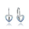 MINET JMAS0235AE00 - MINET Stříbrné náušnice srdce se zirkony v modrých odstínech