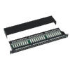 DATACOM Patch panel Cat5e 24p.1U, STP, 19 '', čierny, vyviazanie 3101