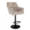 LuxuryForm DESIGN Barová stolička AMALFI VELUR na čiernom tanieri - latte