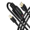 Dátový kábel AXAGON ADR-220B USB 2.0 active connecting / repeater cable USB-A -> USB-B, 20m (ADR-220B)