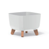 Plastový záhradný kvetináč s drenážnou vložkou Gracia Square White 24 x 24 x 19 cm PROSPERPLAST