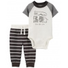 CARTER'S Set 2dielny body kr. rukáv, tepláky Black Animals chlapec 3m 1N051610_3M