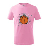 Basketbal lopta v triku - Tričko detské bavlnené - 158 cm/12 rokov ( Ružová )