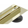 Mexen Flat 360° Slim odtokový žľab otočný 90 cm, zlatá - 1541090