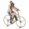 Figurine pár na bicykli 25 cm krémové zlato 20 30 (Figurine pár na bicykli 25 cm krémové zlato 20 30)