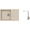 Granitový drez s batériou ALVEUS Rock 130 Beige 55 780x480 mm + batéria Afra SETA20136