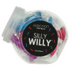Silly Willy - farebný silikónový dildo s prísavkou - 12 ks