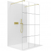 CERANO - Sprchová zástena Walk-in Onyx Duo Ľ/P - 8 mm - hranatá vzpera - zlatá, industriálne sklo - 110x200 cm