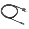 Canyon MFI-2, 1m plochý kábel Lightning/USB, MFI schválený Apple, tmavo-šedý CNS-MFIC2DG