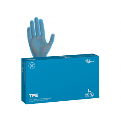 Espeon TPE rukavice 200 ks, nepudrované, modré, 37 mi Velikost: L