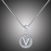 GRACE Silver Jewellery Stříbrný řetízek s přívěskem ve tvaru písmena V - stříbro 925/1000 NH-28-BSP001/V Stříbrná 45 cm V