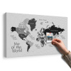 Obraz na korku štýlová čiernobiela mapa