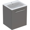 GEBERIT Selnova Square závesná skrinka s umývadlom s úzkym okrajom (s otvorom/s prepadom), 1 dvierka, 550 x 480 x 652 mm, láva/matne lakovaná, 501.249.00.1