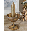 daan kromhout Zlatý antik kovový svietnik na nohe Dhaka gold - Ø 12*13 cm - daan kromhout