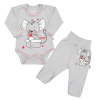 Dojčenská súpravička New Baby Mouse - Sivá - 80 (9–12m)
