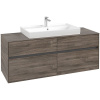 VILLEROY & BOCH Collaro závesná skrinka pod umývadlo na dosku (umývadlo v strede), 4 zásuvky, 1400 x 500 x 548 mm, Stone Oak, C08800RK