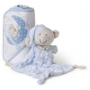 INTERBABY | SET - OSUŠKA froté 100x100 Medvedík spí + PŘÍTULKA - modrá