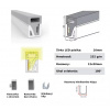 Silikónový profil 12x20mm | 10mm PCB | 3-sides | WLED.sk Dĺžka profilu: 5m