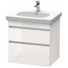 Duravit DuraStyle Umývadlová skrinka 61x93x45 cm, 2 zásuvky, lesklá biela DS648302222