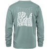 pánske tričko HORSEFEATHERS DISTORT LS T-SHIRT Blue Haze XL