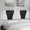 Polštář na čelo postele bílý a černý 200 cm umělá kůže White and black 374820