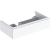 GEBERIT Xeno2 závesná skrinka pod asymetrické umývadlo (ľavé), 1 zásuvka s LED osvetlením, 880 x 462 x 220 mm, biela/lakované s vysokým leskom, 500.513.01.1