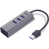 i-tec USB 3.0 Metal HUB 3 Port + Gigabit Ethernet adaptér (U3METALG3HUB)