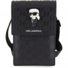 Púzdro Karl Lagerfeld Saffiano Monogram Wallet Phone Bag Ikonik NFT, čierne