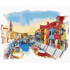 Maľovanie podľa čísel Ostrov Burano v Benátkach, 80x100 cm, vypnuté plátno na rám (6044253)