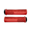 PEATY'S MONARCH MUSHROOM THICK Red pohodlné MTB gripy s utahovacím kroužkem