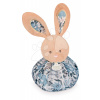Plyšový zajačik na maznanie Doudou Boule 3v1 Doudou et Compagnie modrý 25 cm od 0 mes