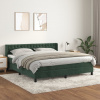 vidaXL Posteľný rám boxsping s matracom tmavozelený 160x200 cm zamat - Zelená - 18675-160235